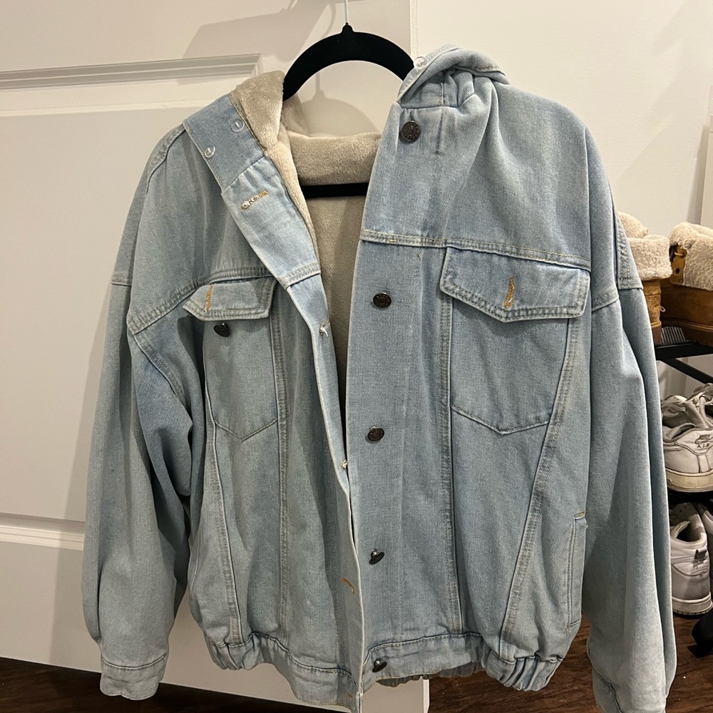 Fur Oversized Jean Jacket